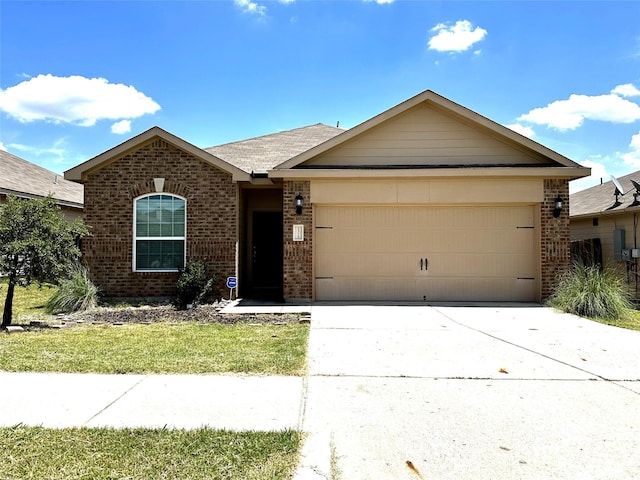 single story home featuring a garage