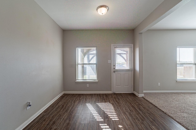 entrance foyer featuring dark hardwood / wood-style flooring