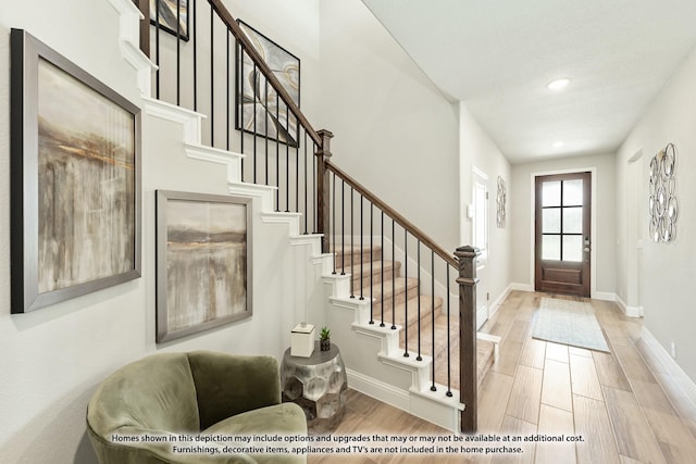 foyer featuring hardwood / wood-style flooring