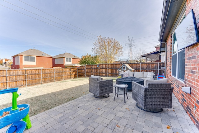 view of patio / terrace with an outdoor living space