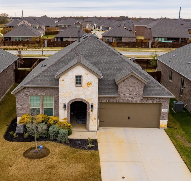 view of front of property with central AC unit