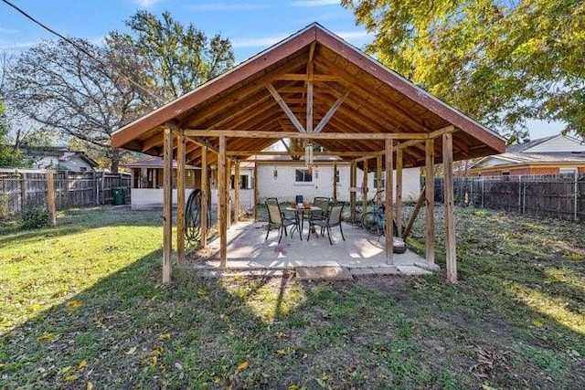 view of patio with a fenced backyard