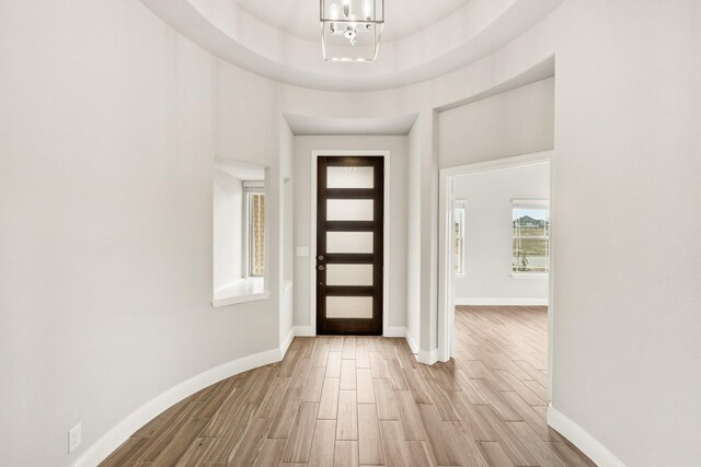 interior space with dark hardwood / wood-style floors