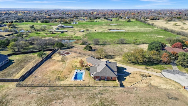 drone / aerial view featuring a rural view