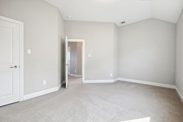 727 Waterbrook Pkwy, Argyle, TX 76226 - empty room with vaulted ceiling, carpet, visible vents, and baseboards