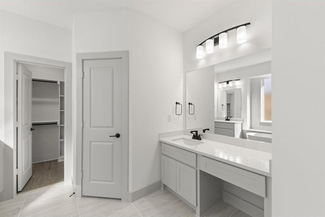 bathroom featuring vanity and tile patterned floors