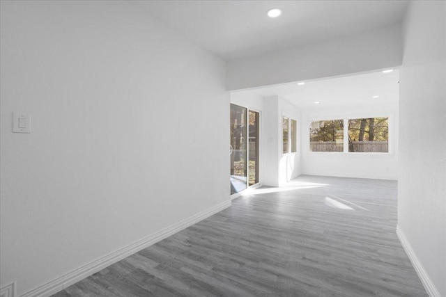 corridor featuring hardwood / wood-style flooring