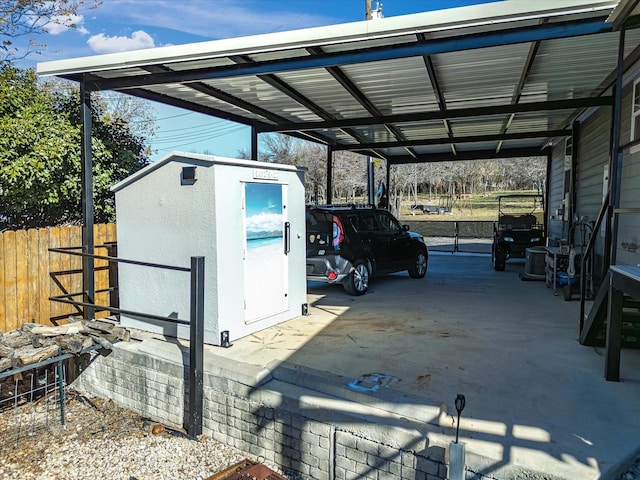 view of car parking featuring a carport