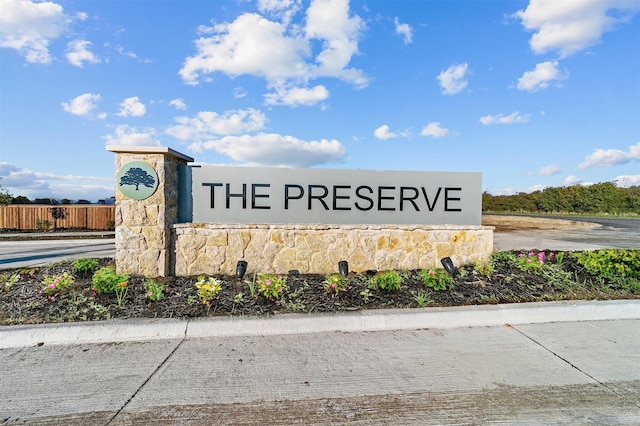 view of community sign