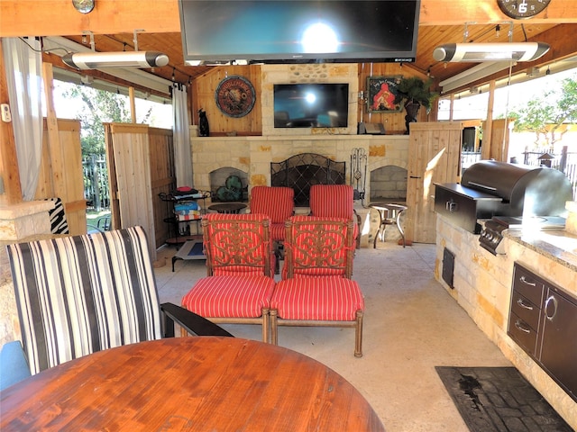 view of patio with grilling area and exterior kitchen