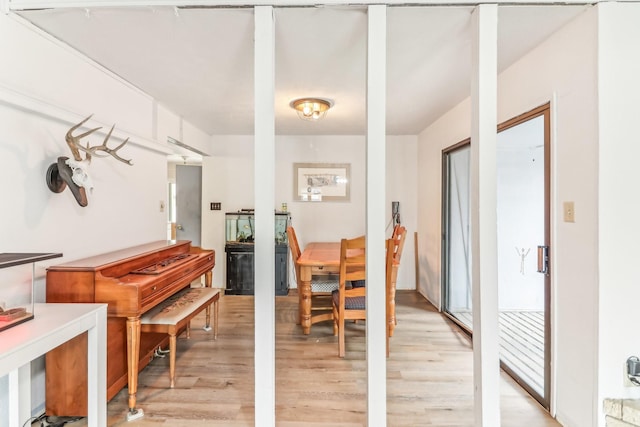 dining space featuring light hardwood / wood-style floors