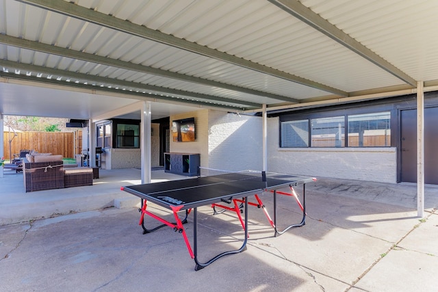 view of patio / terrace featuring an outdoor living space