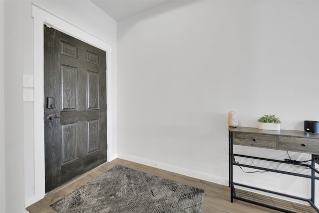 foyer with hardwood / wood-style floors