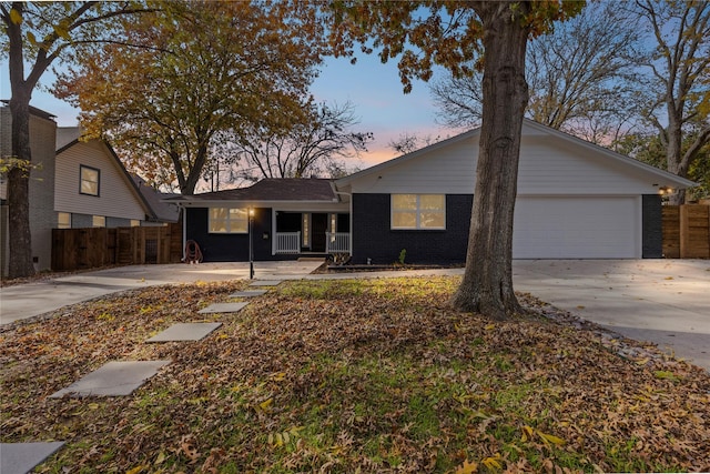 view of front facade with a garage