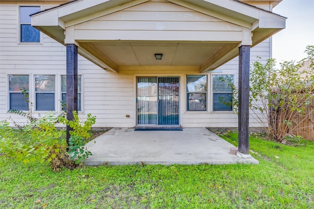 doorway to property featuring a patio