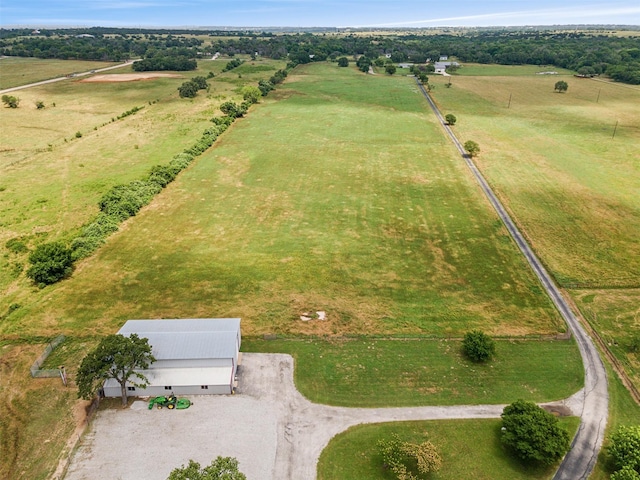 drone / aerial view with a rural view