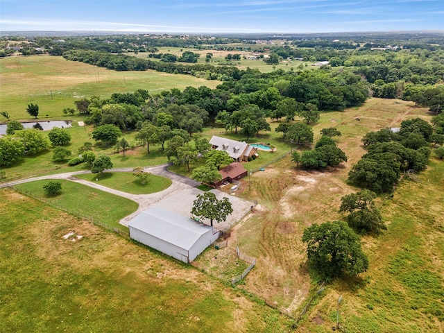 aerial view with a rural view