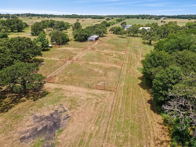 drone / aerial view featuring a rural view