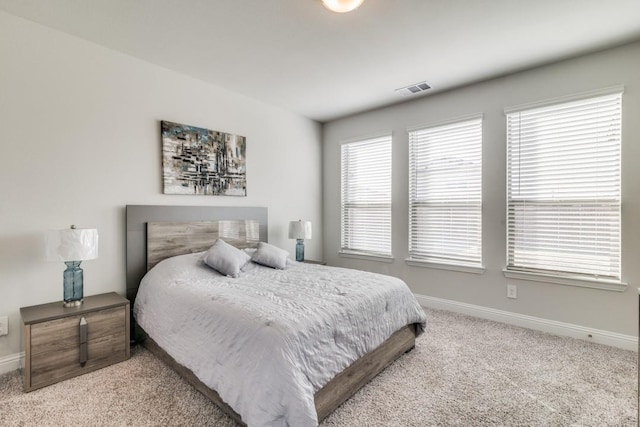 bedroom featuring carpet floors and multiple windows