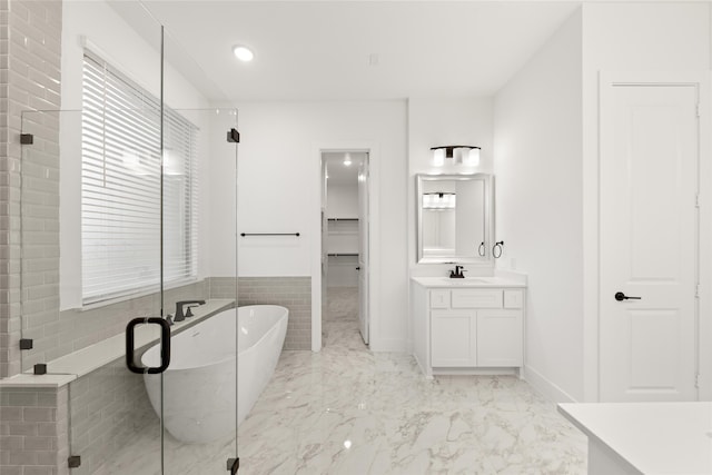 bathroom featuring vanity and a bathtub