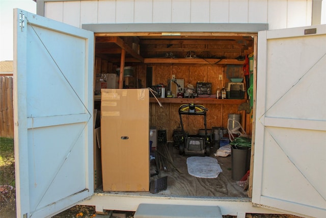 view of storage room