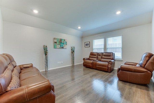 living room featuring hardwood / wood-style flooring