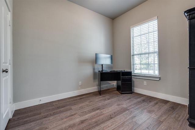 office area featuring wood-type flooring