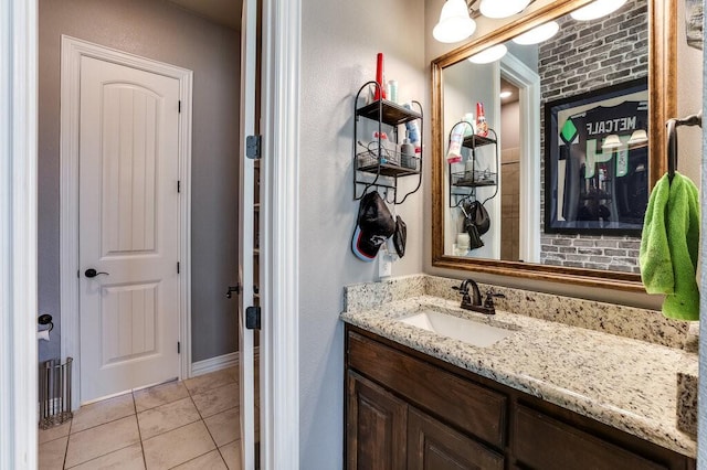 bathroom featuring vanity and tile patterned flooring