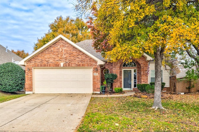 front facade with a garage