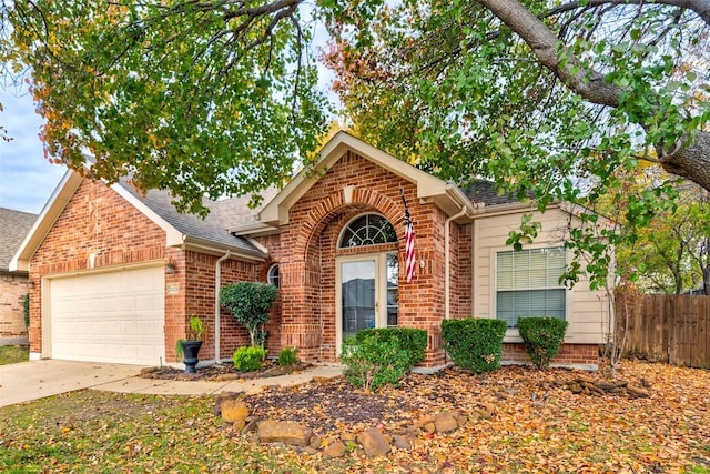 view of property featuring a garage