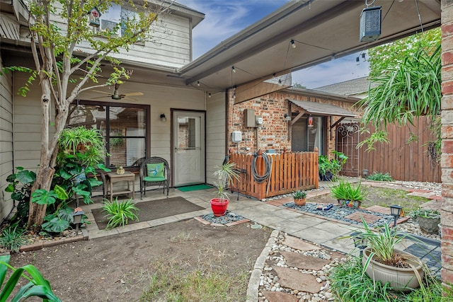 view of patio / terrace with ceiling fan