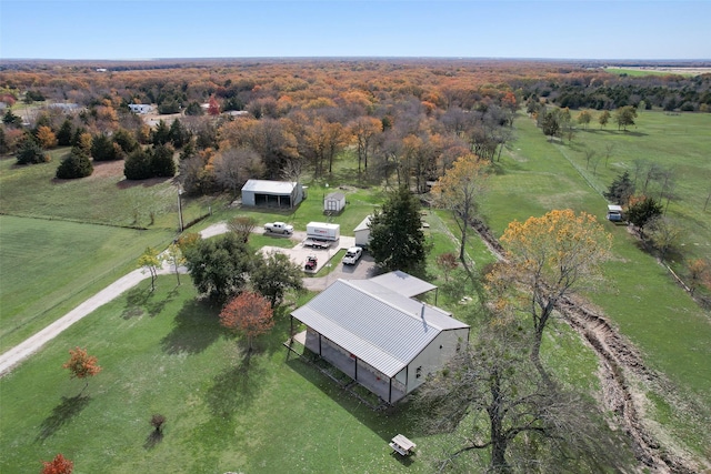 bird's eye view with a rural view