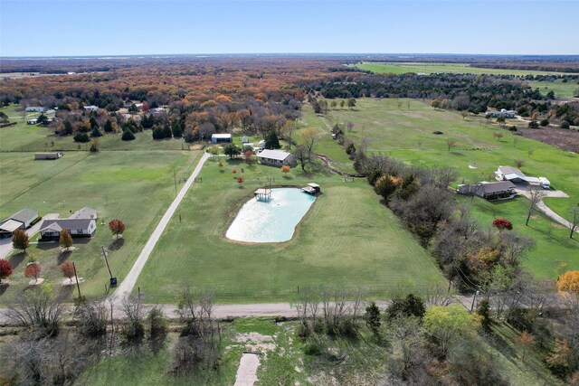 drone / aerial view featuring a rural view