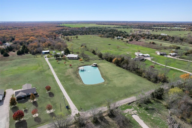 bird's eye view with a rural view