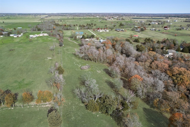 bird's eye view with a rural view