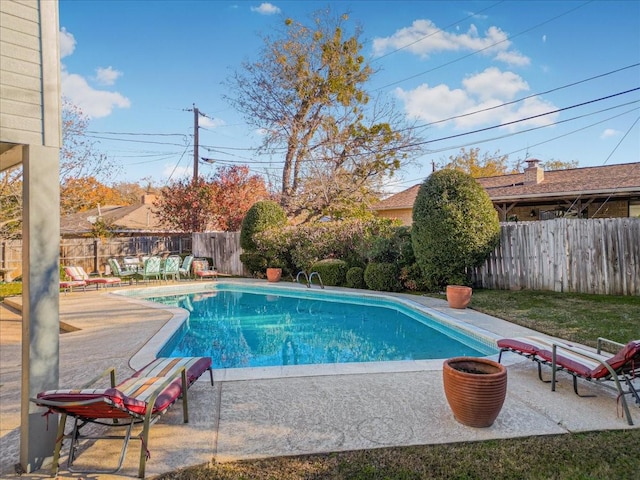 view of pool featuring a patio