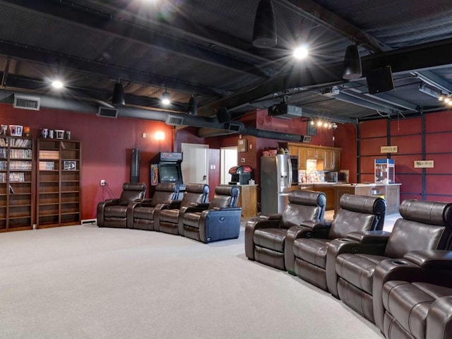 view of carpeted cinema room