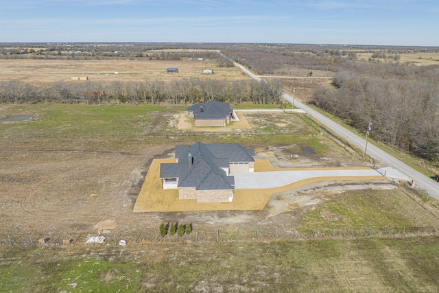 drone / aerial view featuring a rural view