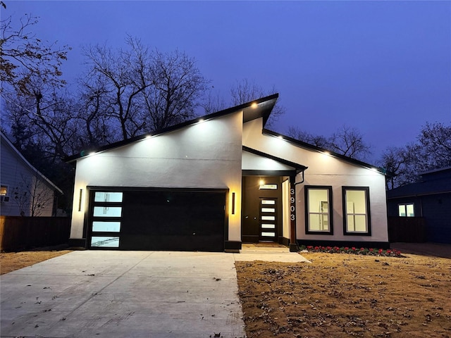 contemporary house featuring a garage