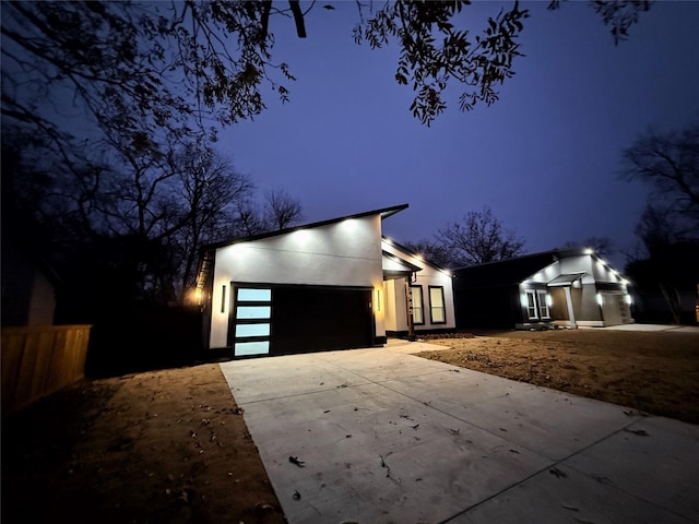 contemporary house with a garage