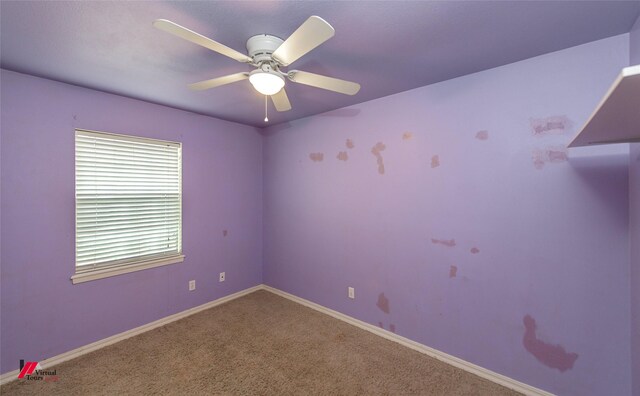 rec room featuring light colored carpet and ceiling fan