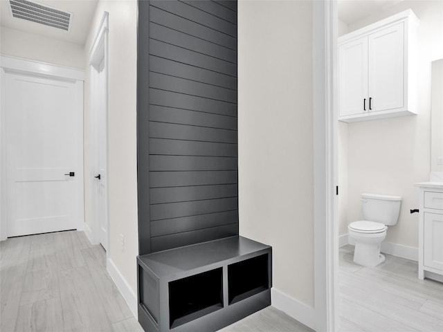 mudroom featuring light wood-type flooring