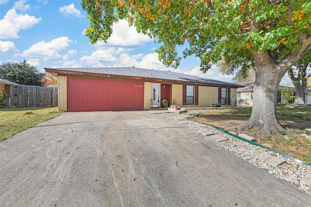 single story home with central AC unit