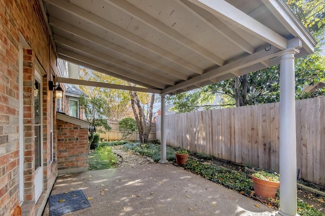 view of patio / terrace with a fenced backyard