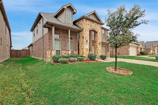 view of front of house with a front lawn