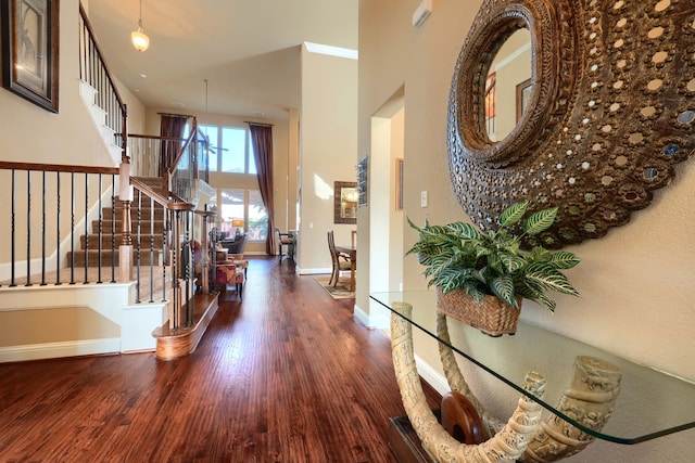 entryway featuring dark wood-type flooring