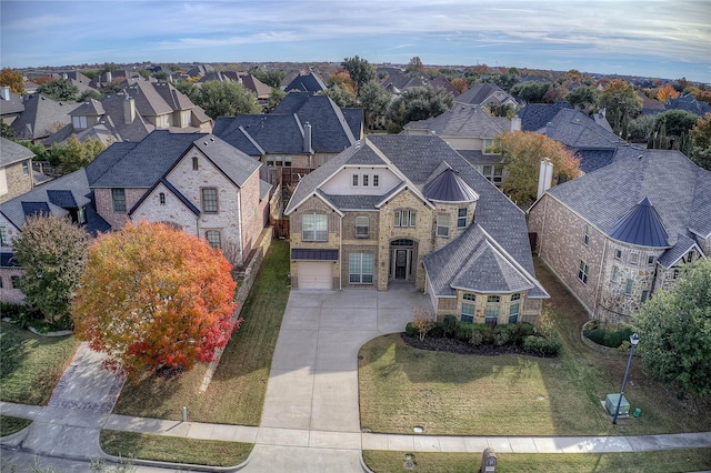 aerial view with a residential view