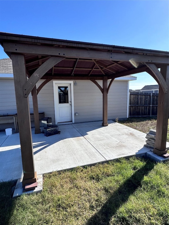 exterior space with a gazebo