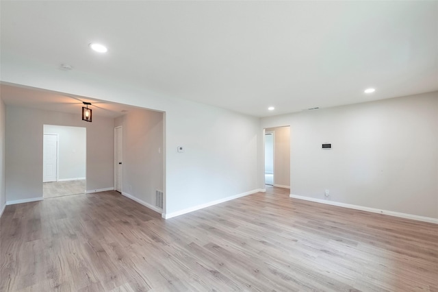 empty room featuring light hardwood / wood-style floors