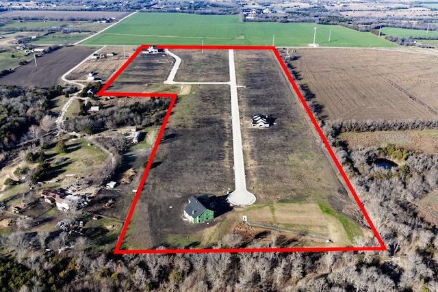 bird's eye view featuring a rural view